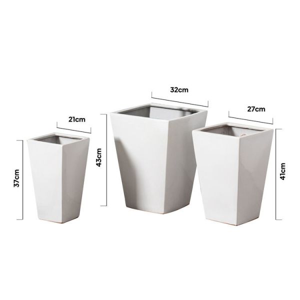 Minimalist style hotel home door decorative garden floor planter tall large ceramic flower pots for plant