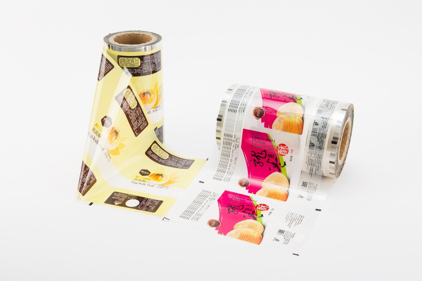 Food Grade Composite Packaging Roll Film For Fruit Flavored Small Cakes Meringue Cookies | BOPP/CPP BOPP/VMPET Laminated Automatic Packing Roll Stock For Baked Pastry OEM Custom Printed