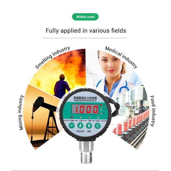 80mm Electronic Display Screen Threaded Pressure Measuring Instrument for OEM Support