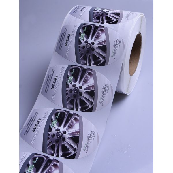 Custom printing glossy waterproof car hubs detergent bottle packaging sticker labels rolls
