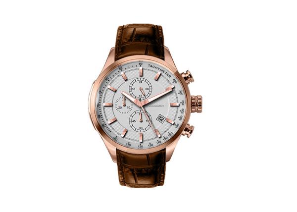 316L Sapphire Chronograph Wrist Watch ,  Genuine Cow Leather Chronograph Watch