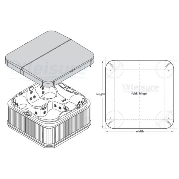 Collapsible Customized Shade Outdoor Spa Cover For Balboa Hot Tub In Charcoal