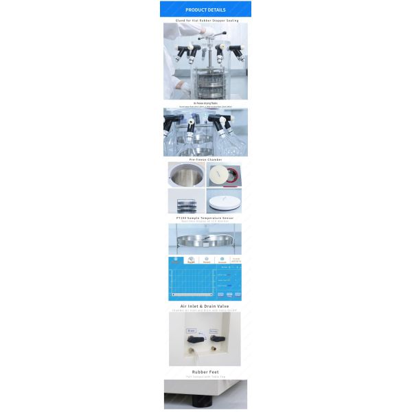 Senova Biotech Vertical Freeze Dryer 4Kg AC220V Laboratory Lyophilizer