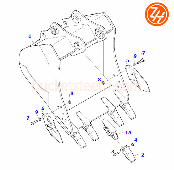 DH220 30mm Excavator Bucket Side Cutter 2713-1229A Daewoo Excavator Parts