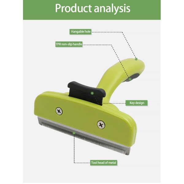 Green Dog Deshedding Tool Sustainable Self Cleaning Cat Brush
