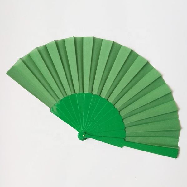[I AM YOUR FANS] Sufficient Stock White Fabric Wholesale Summer Solid Color Plastic Promotional Hand Fan
