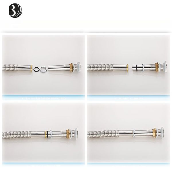 304 Stainless Steel Corrugated Pipe Sink Drainage Drain for Kitchen or Bathroom Stylish and Durable Drains