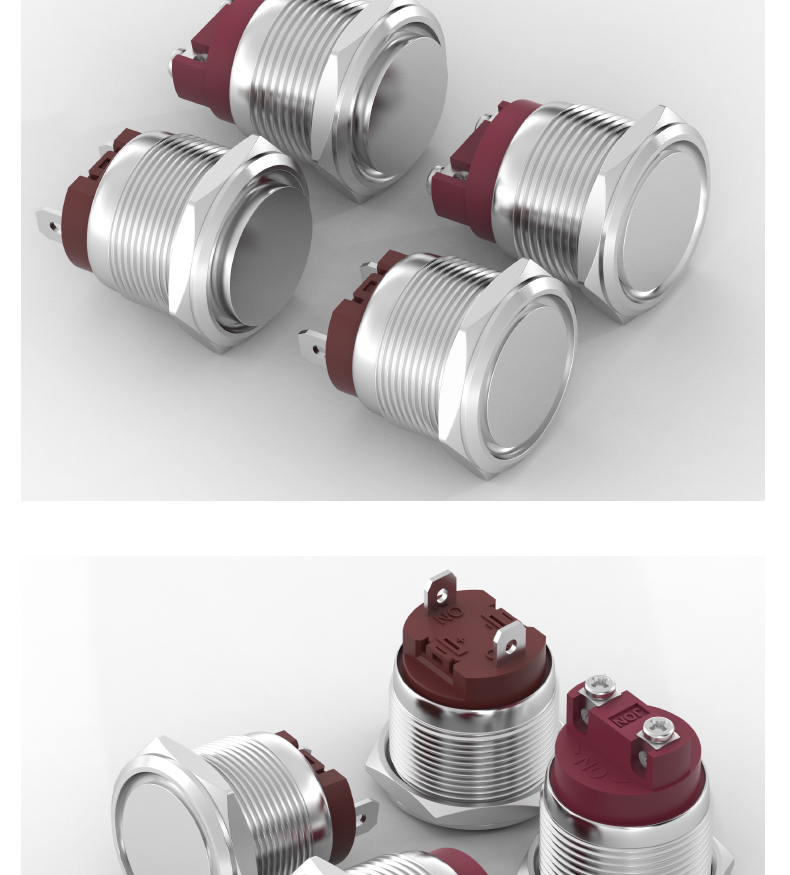 22MM High Current Metal Button Switch 10A Short Screw Terminal Pin Self-Reset Self-Locking High Power Button 22MM High Current Metal Button Switch 10A Short Screw Terminal Pin Self-Reset Self-Locking 