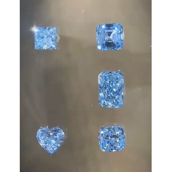 2.2ct-3.0ct Лабораторно выращенные голубые алмазы VS1 Лабораторно созданные цветные алмазы