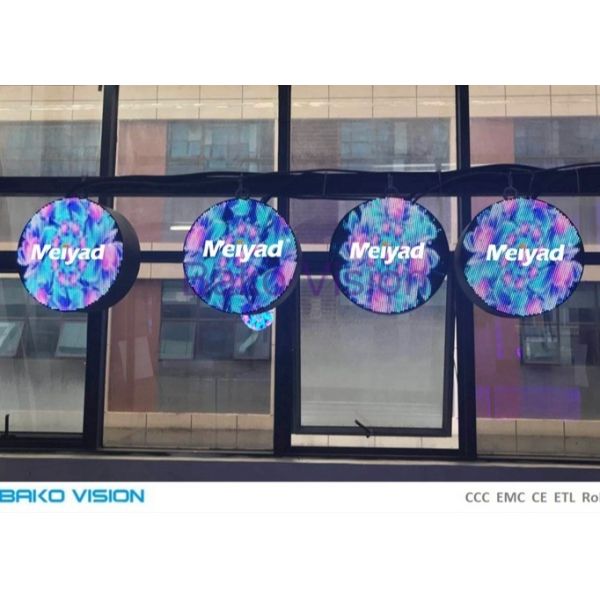 Round Design Outdoor Full Color Led Display Mini Logo Sign Fixed Installation