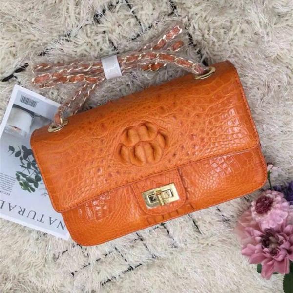 Genuine Crocodile Skin Lady Flap Purse Female Single Cross Shoulder Bag Real Alligator Leather Women's Messenger Bag