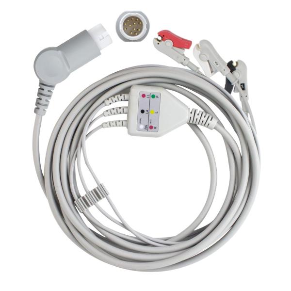 2.4m ECG Cables And Leadwires Round 12 Pins Plug Compatible With HP