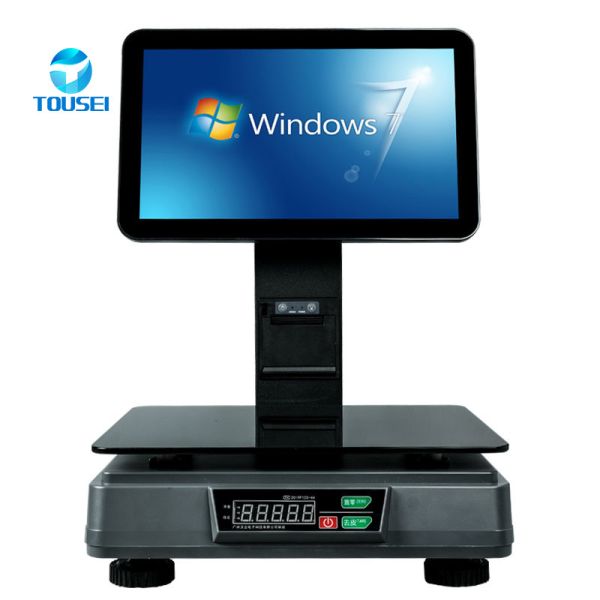 DC/USB/LAN/Uart/Vga/Audio Interface POS Scale with Printer and Balance Weighing Function