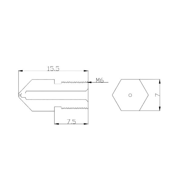 Screw Diameter 6mm 7*15.5mm 3D Printer Nozzle Stainless Steel