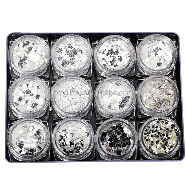 Other Holiday Supplies Slinky Silver Glitter Cosmetic Metallic Ultra Fine and Chunky Glitter for DIY Projects