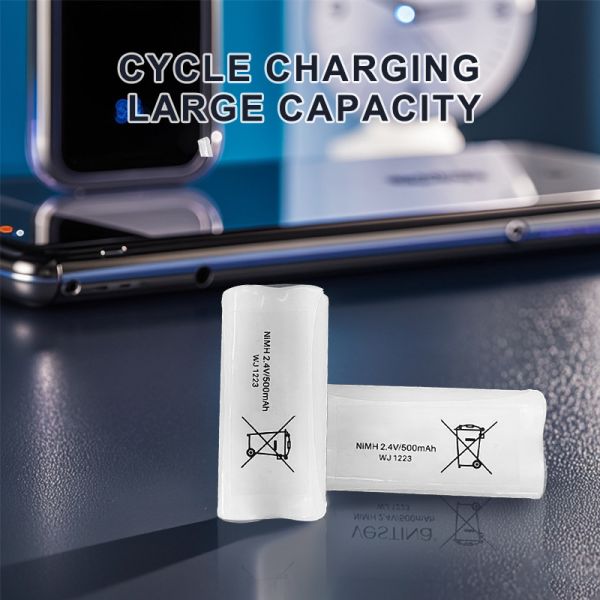 Высокие циклы AA Заряжаемая батарея NiMH 2.4V 500mAh Белая формование