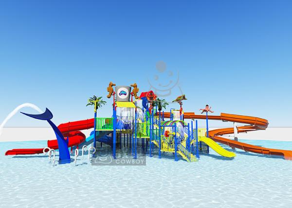 FRP Material Outdoor Water Park Equipment With Custom Construction Area
