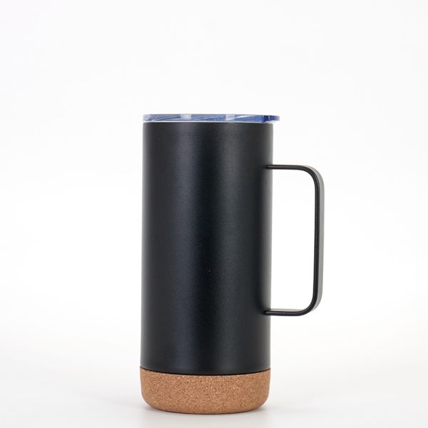 Stainless Steel Vacuum Insulated Coffee Mug with Cork Base 12oz 16oz Wide Mouth Design
