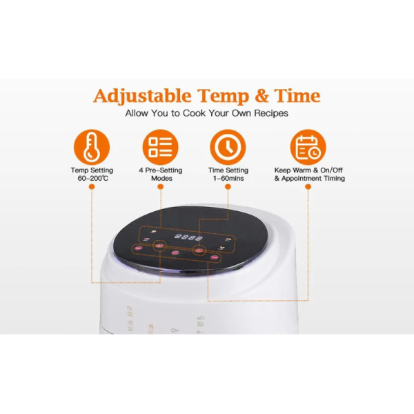 6L 3L Touch Screen Double Air Fryer Electric Deep Fryer Oven Smart Rack Without Oil Air Fryer Plastic