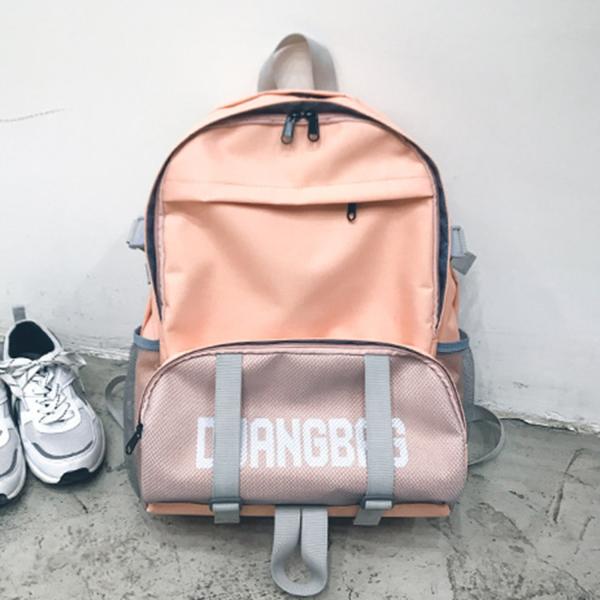 Summer south Korean version of the new canvas backpack female bag schoolbag college wind large capacity travel bag
