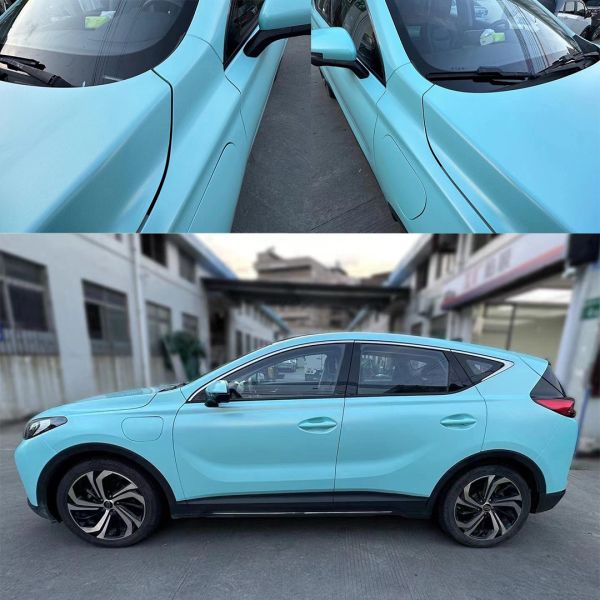 Color Wrap Film Anti Scratch Electric Light Tifany Blue Self Healing Wrap Dry Apply