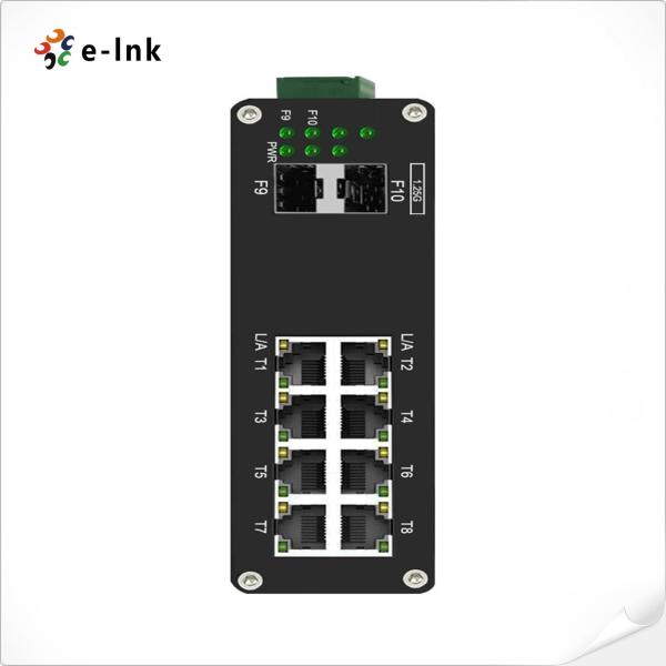 Switch Ethernet gestionado L2+ industrial de 8 puertos 10/100/1000T + 2 puertos 1000X SFP. Admite conexión de puerto USB-C