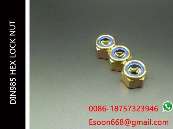M3-0.5 DIN 985 Class 8 Zinc Finish Steel Nylon Insert Lock Nut