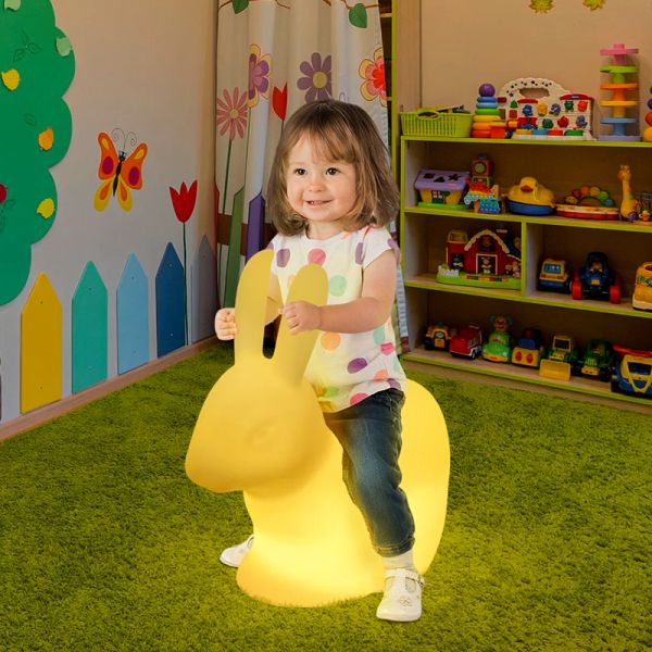 Kids LED Rabbit Chair Night Light – Bunny Seat Lamp for Indoor Playrooms, Bedroom Decor and Outdoor Garden Lighting