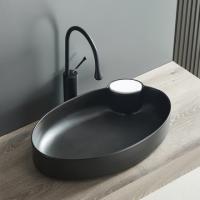 New Arrival Sanitary Ware Ceramic Matte Black Wall Hung Hand Wash Basin Sink for Bathroom Art Basin White Color