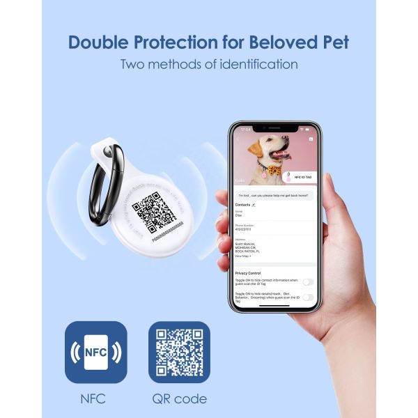 Уникальный Силиконовый NFC Умный QR-код Тег домашнего питомца Идентификация собаки Тег Имя Теги собаки
