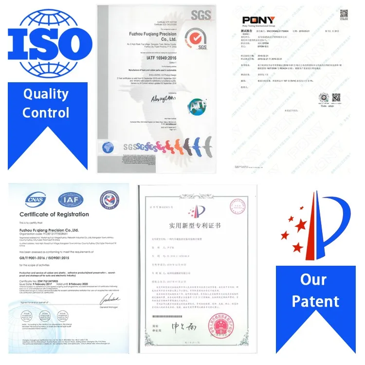 Изготовленный на заказ резиновый аккумуляторный пакет прокладки Epdm Nbr прямоугольный самоклеющийся