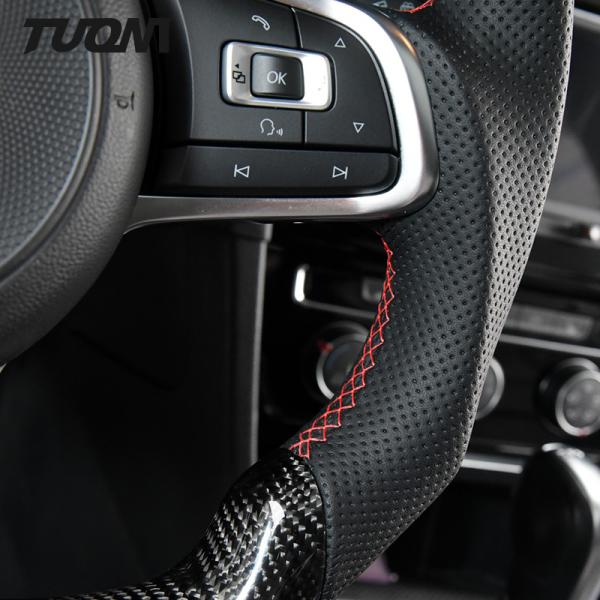 Plain Weave Gloss Volkswagen Carbon Fiber Steering Wheel 2022 New Customized