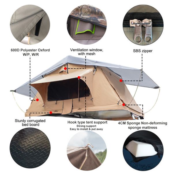 Шатер крыши мягкого Retractable автомобиля располагаясь лагерем верхний с алюминиевым тюфяком лестницы