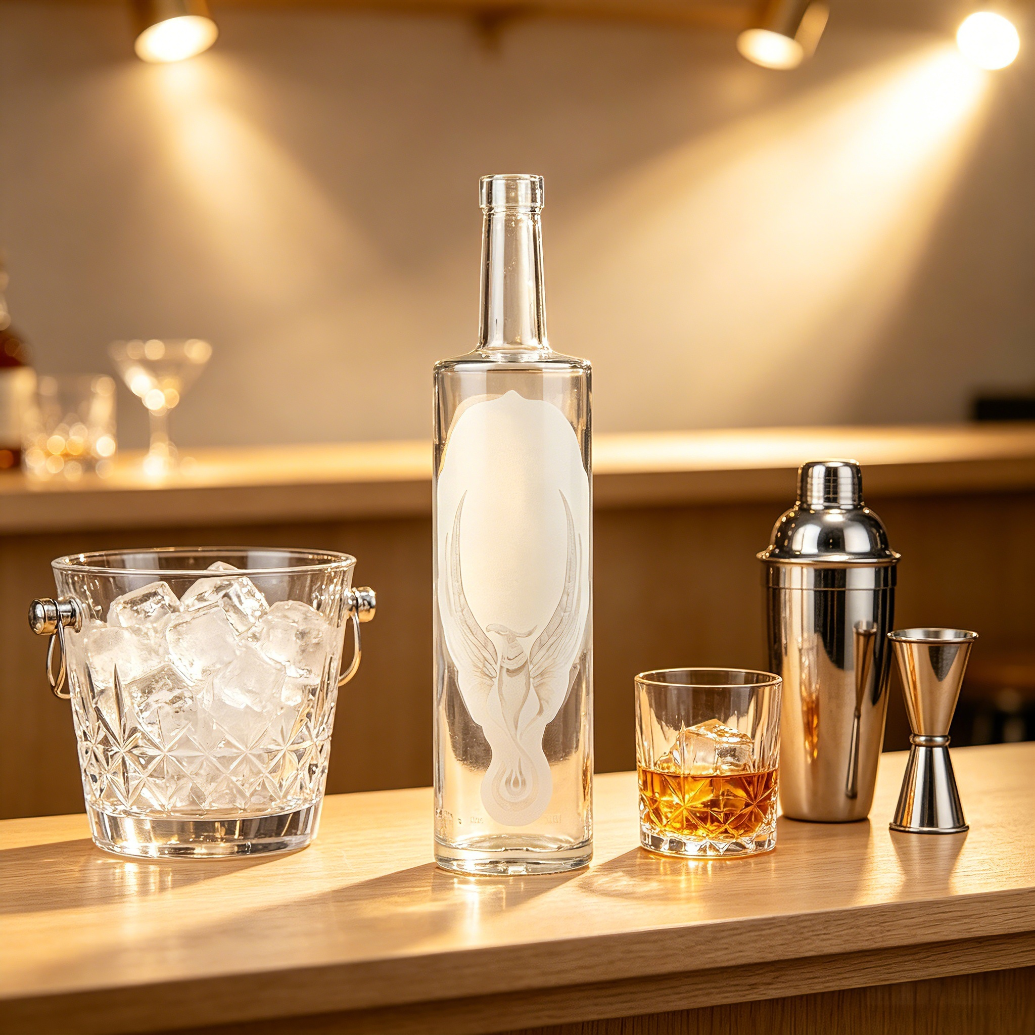 Cork Top Empty Glass Spirit Bottles For Brandy 650g 750ml High White CY-877