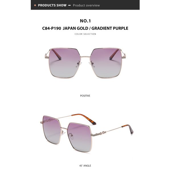 UV400 Protection Metal Frame Sunglasses Gradient Lens For Women