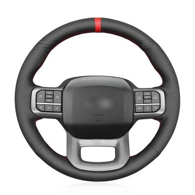 Custom Hand Stitching Artificial Leather Steering Wheel Cover for Ford F-150 F150 Lightning 2021 2022 2023