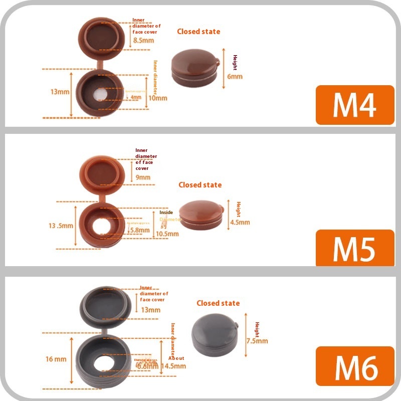 Modern Three-in-One Plastic Furniture Hardware Self-Tapping Phillips Screw Cap for Living Room