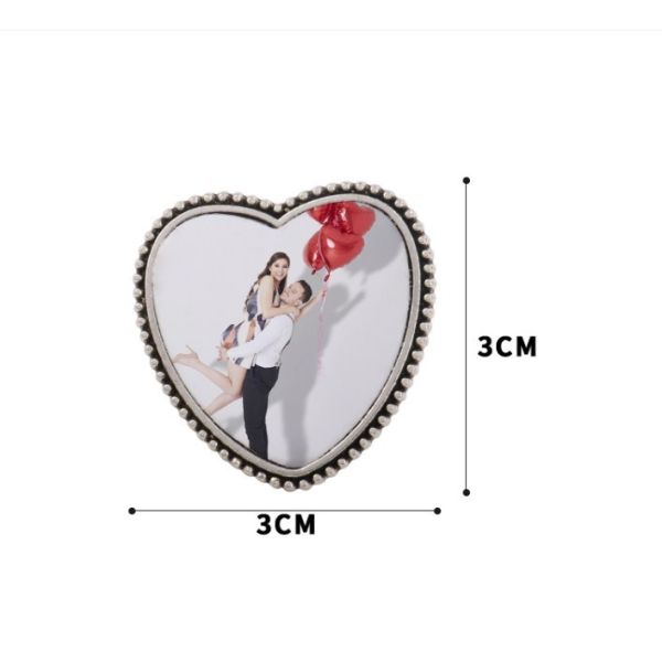 Heart Silver Sublimation Ring Blanks Custom Finger Ring Jewelry Women Gifts Promotion
