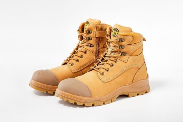 OEM Wheat PU+TPU Wok Shoes Nucuck Safety Boots Steel Toe Steel Midsole Safety Shoes Martin Work Boots
