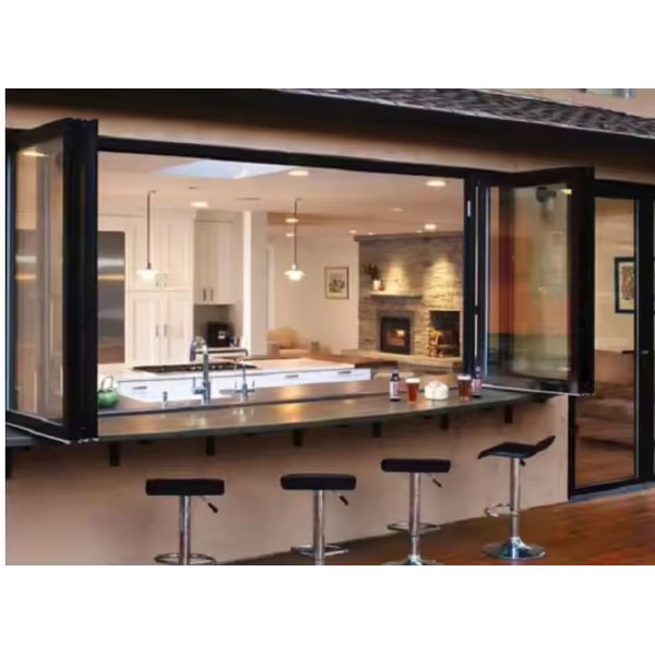 Thermal Insulation Soundproof Aluminum Folding Window with 1.4mm Frame Thickness