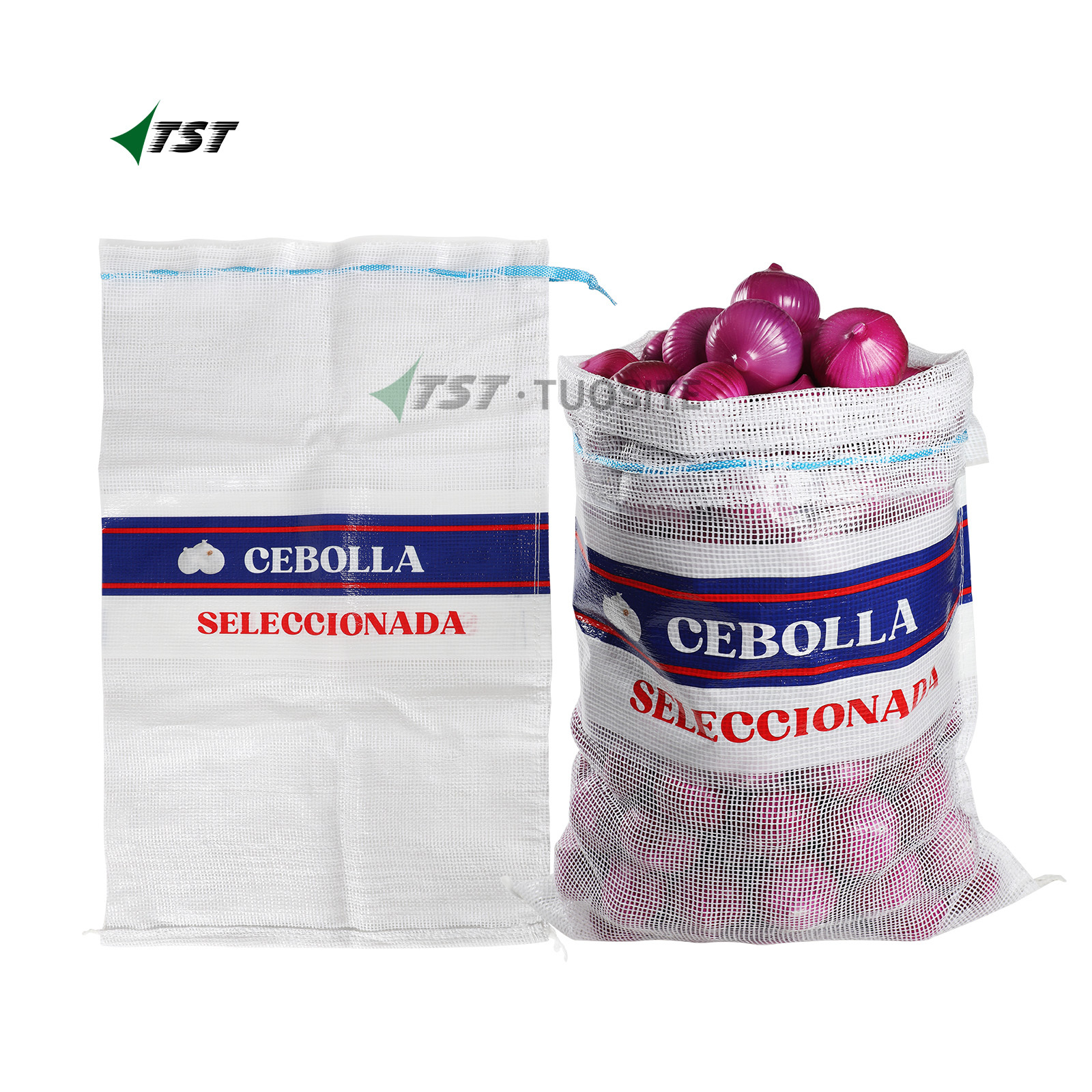 25kg 30kg PP Mesh Bag(Arpillas) For Mexico Market Onion Packaging