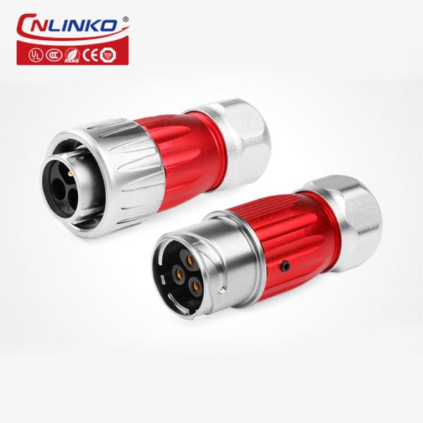 Cnlinko 1 / 4 Bayonet Connect Metal Shell IP68 Waterproof Connector 20A 3 Pin Plug Socket