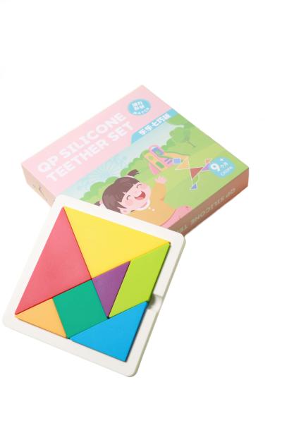 OEM Children Puzzle Silicone Toys For Infants Letters Shape With Size Is 15*15*3 cm And Weight Is 230 Gram