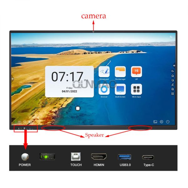 110 Inch 4K UHD Interactive Whiteboard with Infrared Touch Smart Digital Whiteboard