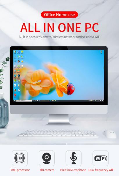 1920x1080 WIN10 23.6 Inch Desktop AIO PC With Touch Screen