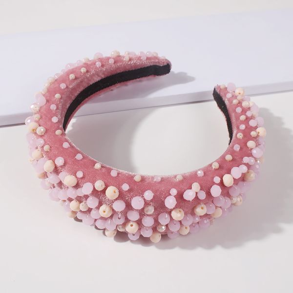 Fashion handmade sewn beads girls headbands influencer popular thick sponge Yiwu accessories
