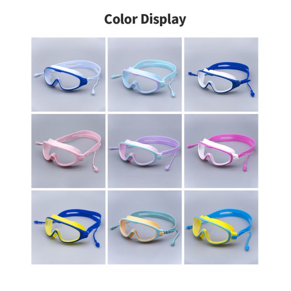Sports Diving Children Swimming Goggles Large Frame Swimming Goggles With Surf Ear Plugs