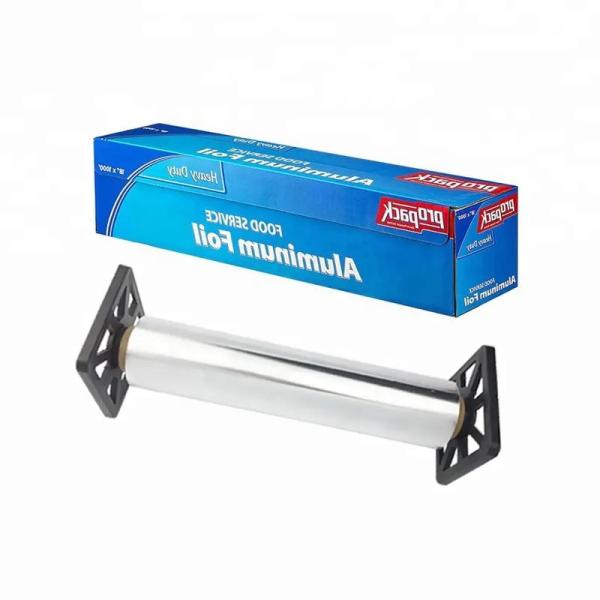Food Baking Heavy Duty Paper Aluminum Foil Roll With Sawtooth Cutter
