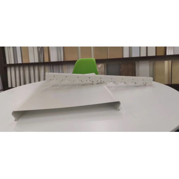 300mm Width Plank Ceiling Tiles Windproof Exterior Plain Perforated Pattern