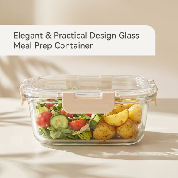 IKOO Microwave Safe Dishwasher Safe Freezer Safe Glass Food Container with Cool Lock PP Lid